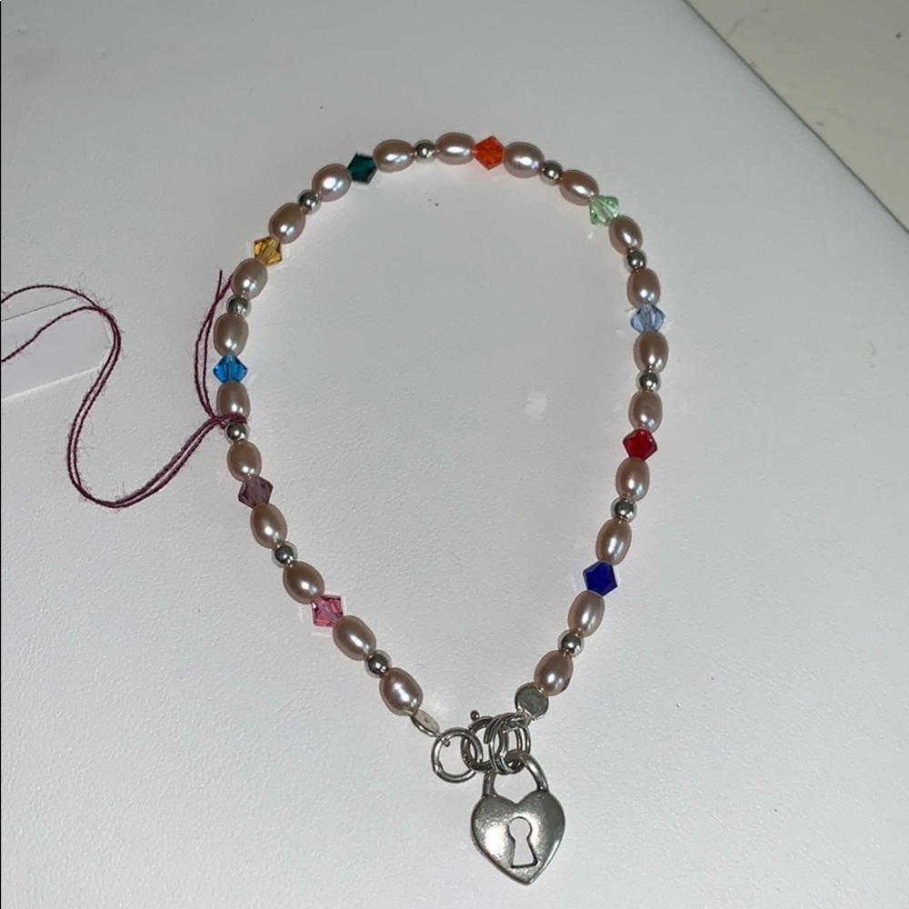 Sterling, pearls, crystals bracelet - new